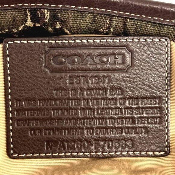 Coach 2013 Heritage Web Canvas & Leather Camo X-L F70583 Travel & Toiletry Tote - Picture 5 of 16